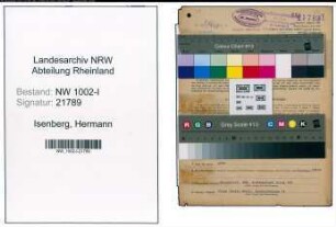 Entnazifizierung Hermann Isenberg, geb. 25.06.1903 (Betriebsleiter)