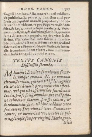 Textus Canonis Distinctio secunda.
