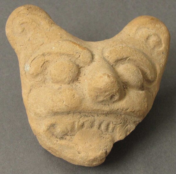 Animal head made of clay