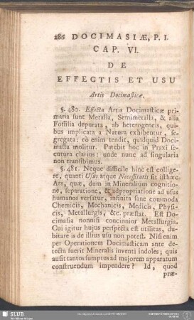Cap. VI. De Effectis Et Usu Artis Docimasticae