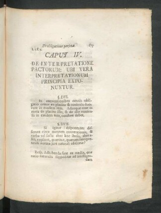 Caput IV. De Interpretatione Pactorum: Ubi Vera Interpretationum Principia Exponuntur