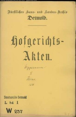 Wippermann, Jobst gegen Philipp Heine - Schuldforderung