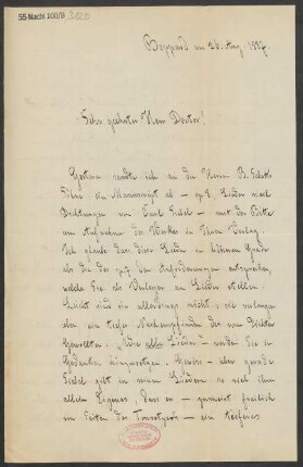Brief an B. Schott's Söhne : 26.08.1887