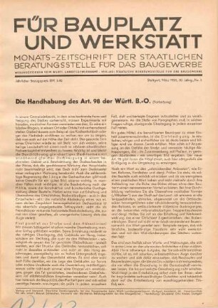 Die Handhabung des Art. 98 der Württ. B.-O. (Fortsetzung)