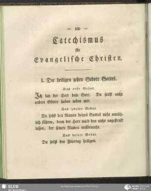 Catechismus für Evangelische Christen