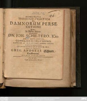 Exercitatio Theorico-Practica De Damnorum Persecutione