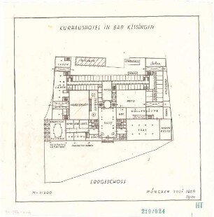 Fischer, Theodor; Bad Kissingen; Kurhaus-Hotel - Grundriss EG