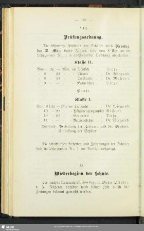 IX. Wiederbeginn der Schule