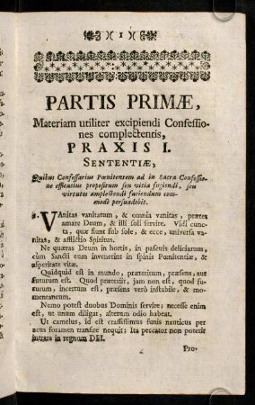 1-70, Partis Primae