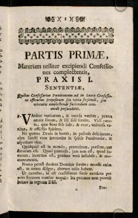 1-70, Partis Primae