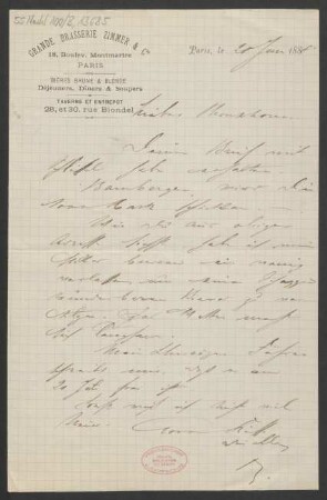 Brief an Schott : 20.06.1888