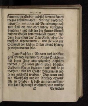 Caput II. Wie die entstandene Feuers-Brunst kund zu machen.