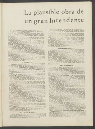 La plausible obra de un gran Intendente