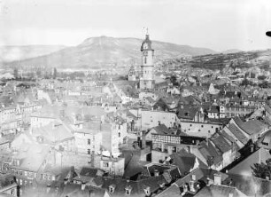 Jena, Gesamtansicht mit Stadtkirche und Saalehöhen