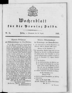 Nr. 35, Ausgabe vom 29. August 1846