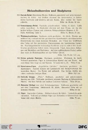 Holzschnitzereien und Skulpturen (Nr. 509 - 516)