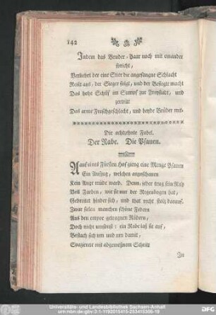 Die achtzehnte Fabel. Der Rabe. Die Pfauen.