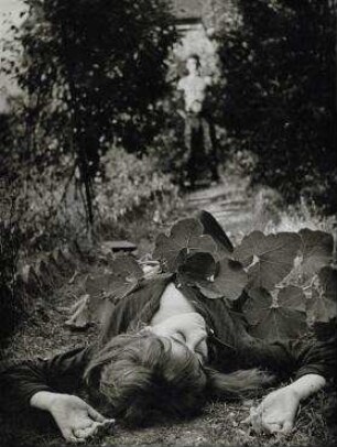 Ohne Titel (Vali Myers und Daniel im Garten, Paris)