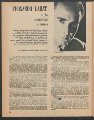 Fernando Labat o la sobriedad artística