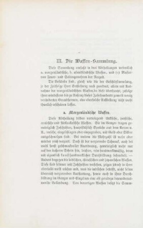 III: Die Waffensammlung