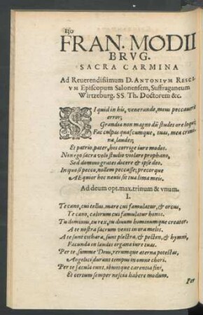Fran. Modii Brug. Sacra Carmina