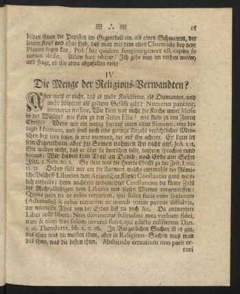 IV. Die Menge der Religions-Verwandten?