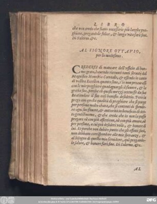 Al Signore Ottavio, per lo medesimo.