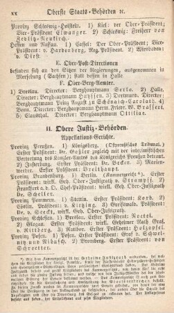 II. Obere Justiz-Behörden.
