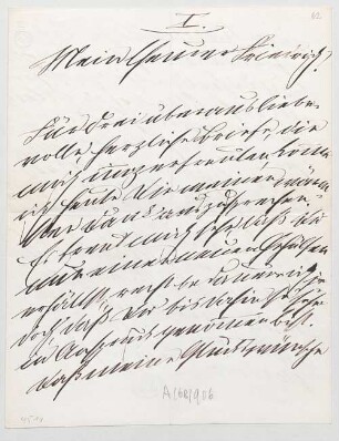 Ludwig II. von Bayern (1845 - 1886) Autographen: Brief von Ludwig II. an Fritz Brandt - BSB Autogr.Cim. Ludwig .62