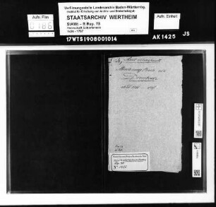 Abrechnungsbuch von Dernbach