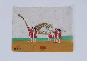 Gouache auf Glimmer mit der Darstellung einer Sänfte