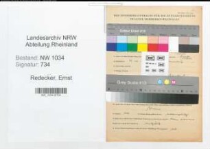 Entnazifizierung Ernst Redecker , geb. 31.12.1914 (Oberfeldwebel)