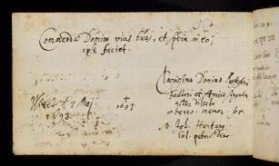 136v, Hartung, Johann Christoph. Wittenberg, 7.5.1693. Anmerkung: gest. 1694/5.