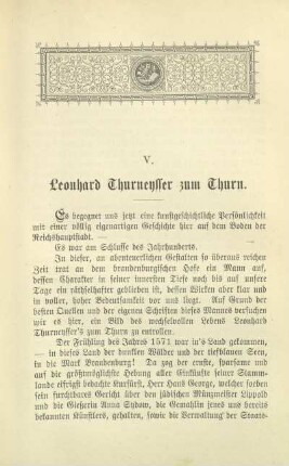 V. Leonhard Thurneysser zum Thurn