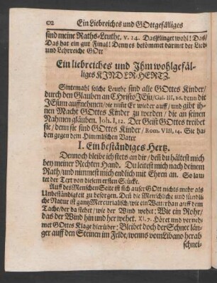 I. Ein beständiges Herz.