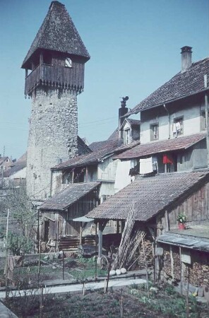 Waldshut-Tiengen. Wohnhäuser und spätgotischer Tortor (Storchenturm)