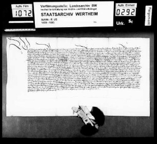 Pfalzgraf Ludwig bei Rhein, Kurfürst, belehnt den Grafen Friedrich zu Löwenstein, Herrn zu Scharfeneck (Scharpfeneck), mit benannten Burglehen zu Alzey (Altzey), Stromberg und Starkenberg.