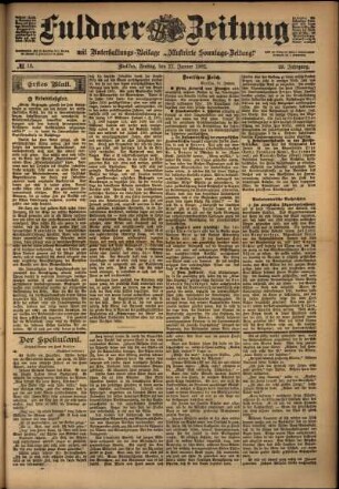 Erste Ausgabe vom Freitag, den 17. Januar 1902.