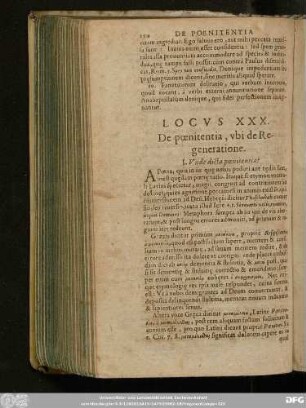 Locus XXX. De poenitentia, ubi de Regeneratione.