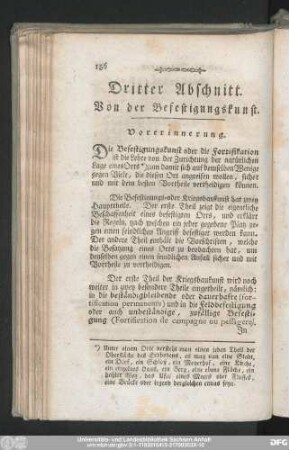 Dritter Abschnittt. Von der Befestigungskunst.