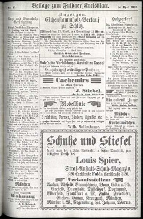 Zweite Ausgabe vom Donnerstag, den 14. April 1892.