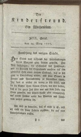 XCIX. Stück, den 24. May 1777