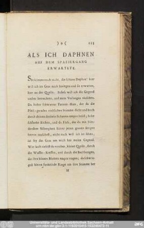 Als Ich Daphnen Auf Dem Spaziergang Erwartete.
