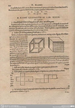 P. Rami Geometriae Lib. XXIIII. De Cubo.
