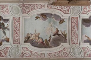 Tugenden und Laster — Amabilità, Richezza, Nobiltà und Giustizia begleitet von Virtù, Fama und Putti