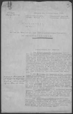 Kleinaspach mit Allmersbach/Weinberg: Pfarrbericht 1927