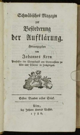 Ersten Bandes erstes Stück.