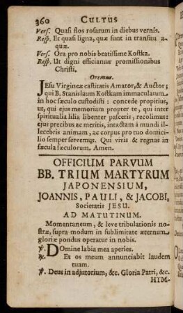 360-364, Officium Parvum BB. Trium Martyrum Japonensium, ...