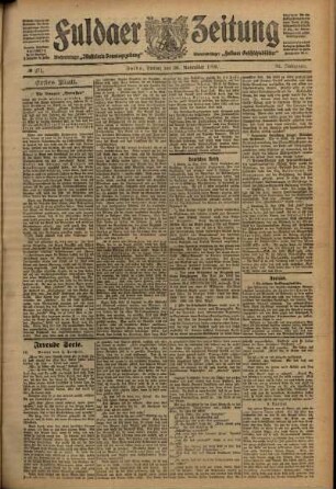 Erste Ausgabe vom Freitag, den 26. November 1909.