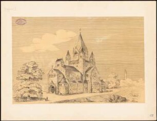 Evangelische Gnadenkirche (Augustakirche), Berlin-Mitte 4. Projekt: Perspektivische Ansicht